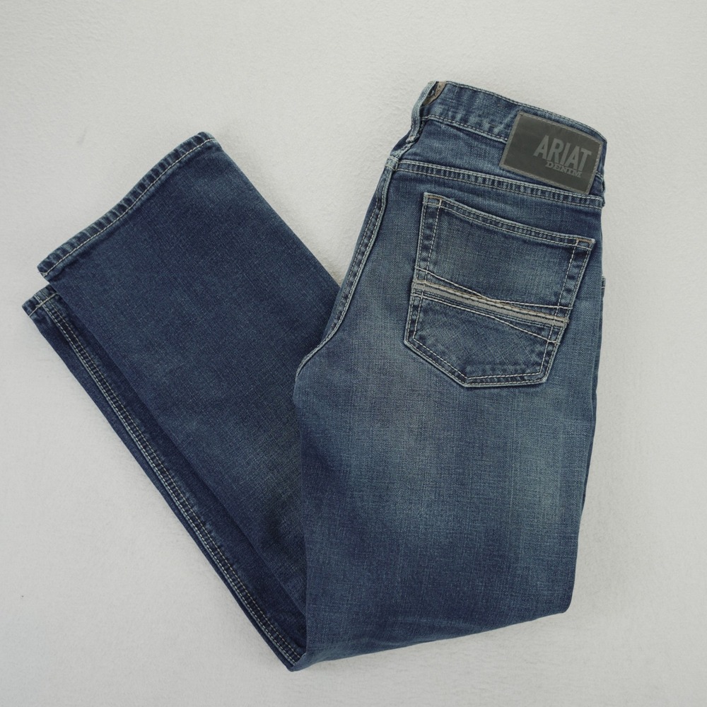 Ariat M4 Bragg Relaxed Boot Cut Jeans Mens 28x30 Medium Wash Work Blue Denim
